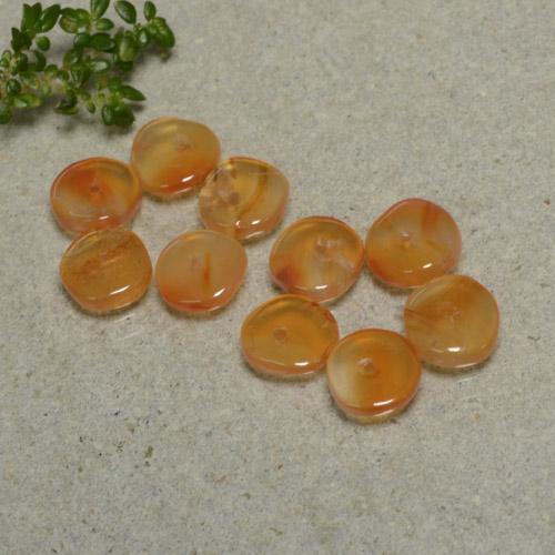 Pedras preciosas de cornalina laranja natural de 6,08 ct, forma extravagante, transparente