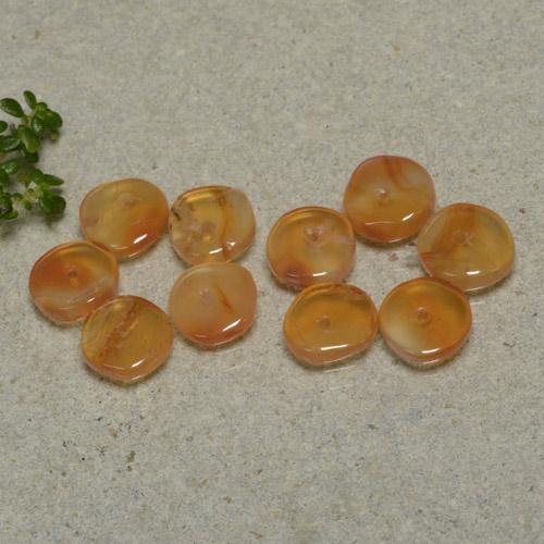 Pedras preciosas de cornalina laranja natural de 6,08 ct, forma extravagante, transparente