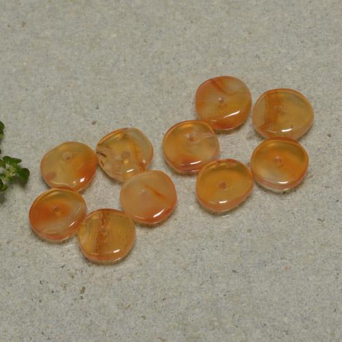 Pedras preciosas de cornalina laranja natural de 6,08 ct, forma extravagante, transparente