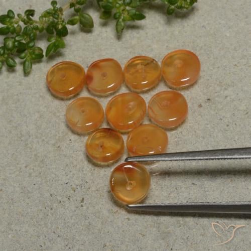 Pedras preciosas de cornalina laranja natural de 5,70 ct, forma extravagante, translúcido