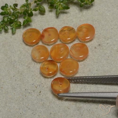 Pedras preciosas de cornalina laranja natural de 5,70 ct, forma extravagante, translúcido