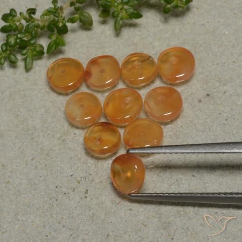 Pedras preciosas de cornalina laranja natural de 5,70 ct, forma extravagante, translúcido
