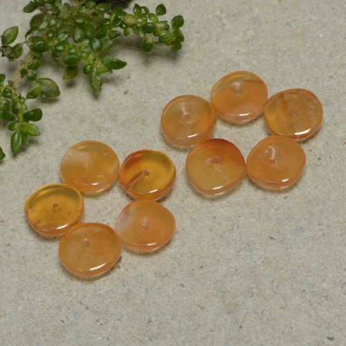 Pedras preciosas de Cornalina damasco laranja natural de 5.62 ct, Forma extravagante, Translúcido