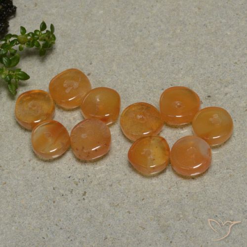 7.95ctw Natural Laranja Profundo Cornalina, Chique, Translúcido