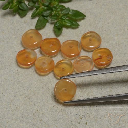 Pedras preciosas de cornalina dourado natural de 4,47 ct, forma extravagante, translúcido