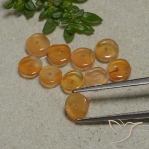Pedras preciosas de cornalina dourado natural de 4,47 ct, forma extravagante, translúcido