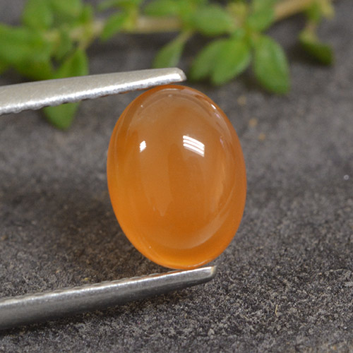 Cornalina Laranja Médio Natural 1.25ct, Corte Oval, Translúcido