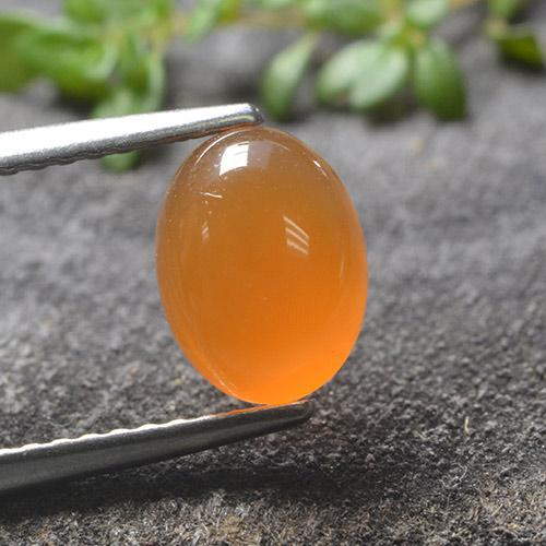Cornalina laranja natural 1,33ct, corte oval, translúcido