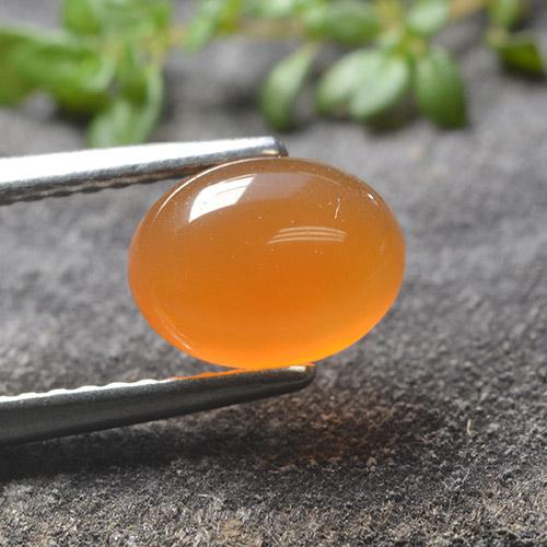 Cornalina laranja natural 1,33ct, corte oval, translúcido