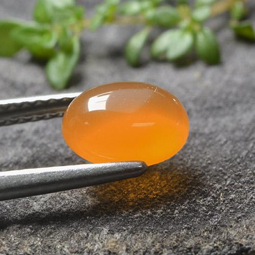 Cornalina laranja natural 1,33ct, corte oval, translúcido
