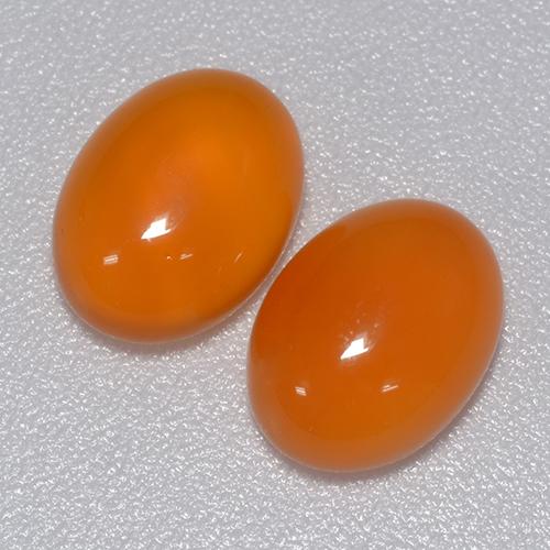 Pedras preciosas de cornalina laranja avermelhado natural de 2,61 ct, corte oval, transparente