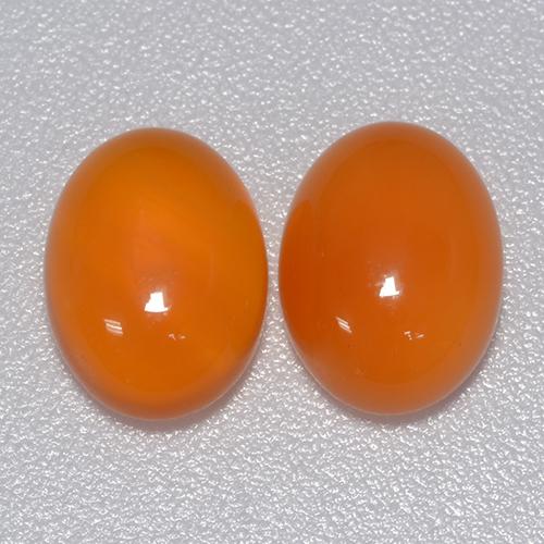Pedras preciosas de cornalina laranja avermelhado natural de 2,61 ct, corte oval, transparente
