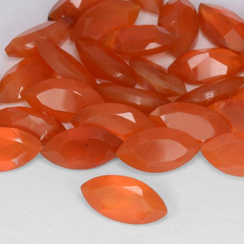 Cornalina Laranja Avermelhado Profundo Natural 0.51ct, Marquesa, Translúcido