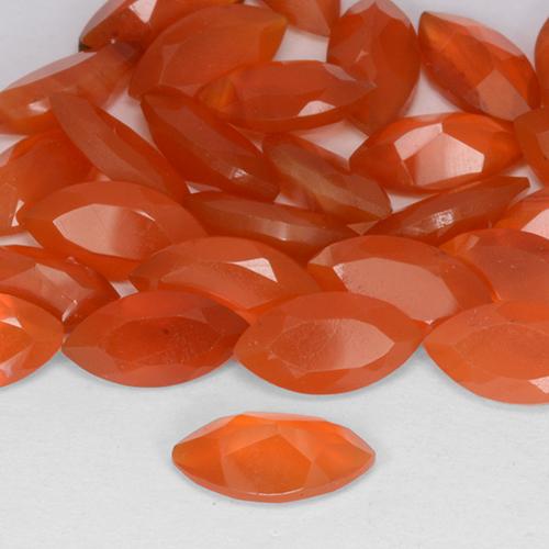 Cornalina Laranja Avermelhado Profundo Natural 0.51ct, Marquesa, Translúcido