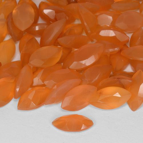 Cornalina laranja avermelhado Natural 0.51ct, Marquesa, Translúcido