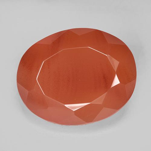 Cornalina laranja natural 7,92ct, corte oval, translúcido