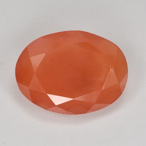 Cornalina Laranja Médio Natural 7,88ct, Corte Oval, Translúcido