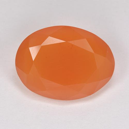Cornalina Damasco Laranja Quente Natural 7.95ct, Corte Oval, Translúcido