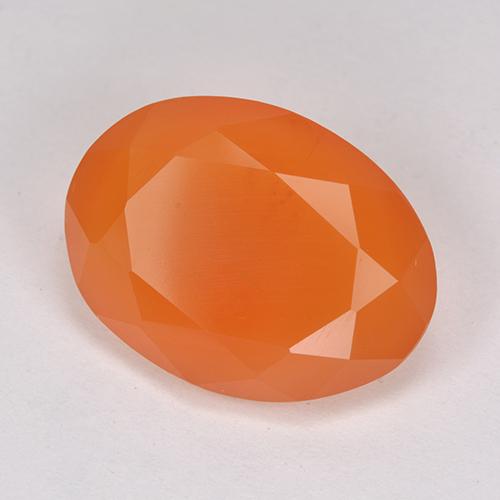 Cornalina Damasco Laranja Quente Natural 7.95ct, Corte Oval, Translúcido