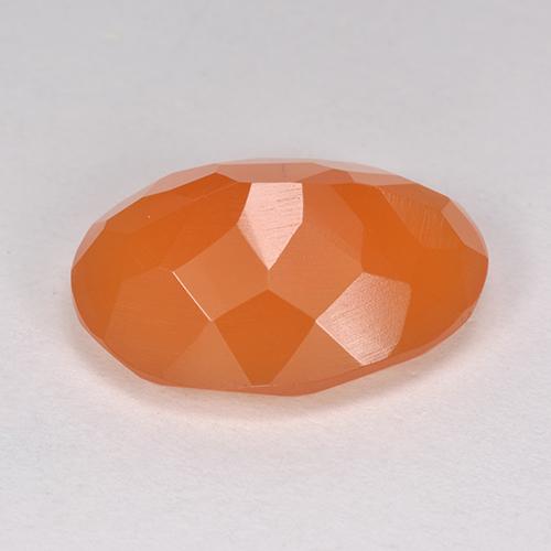 Cornalina Damasco Laranja Quente Natural 7.95ct, Corte Oval, Translúcido