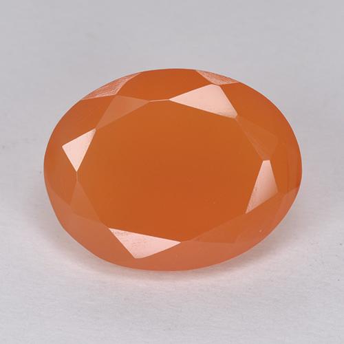 Cornalina laranja brilhante natural 6,38ct, corte oval, translúcido