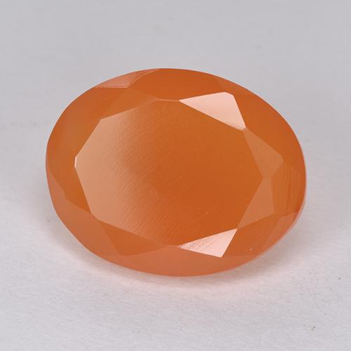 Cornalina laranja brilhante natural 6,38ct, corte oval, translúcido