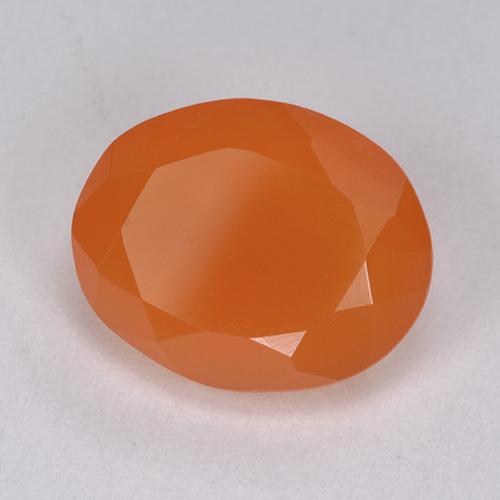 Cornalina Laranja Intenso Natural 3.90ct, Corte Oval, Translúcido