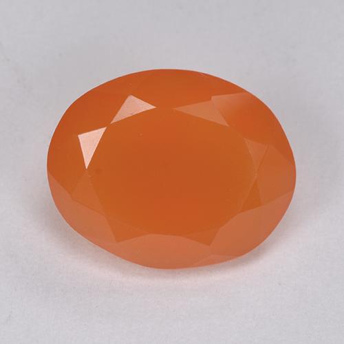 Cornalina Laranja Intenso Natural 3.90ct, Corte Oval, Translúcido
