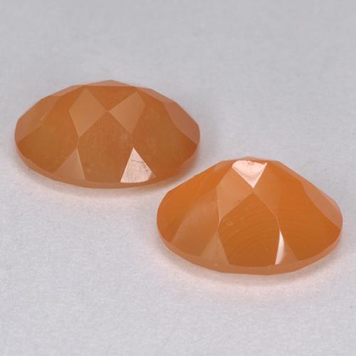 Pedras preciosas de cornalina laranja natural de 3,57 ct, corte oval, translúcido