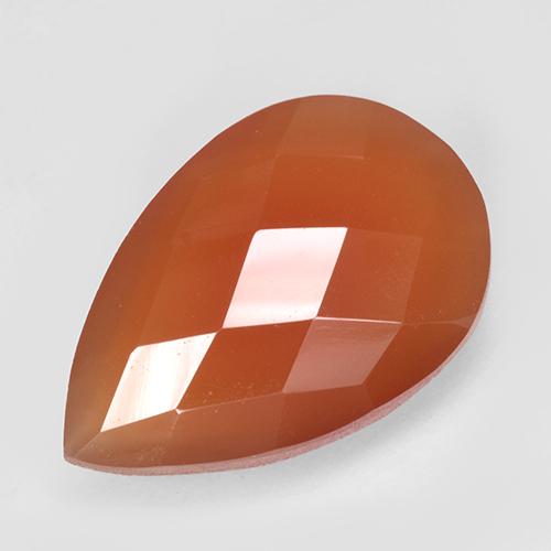 Cornalina Luz vermelha Natural 4.63ct, Formato de pêra, Translúcido