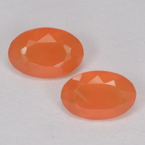 Pedras preciosas de Cornalina fogo laranja natural de 0.77 ct, Corte Oval, Translúcido