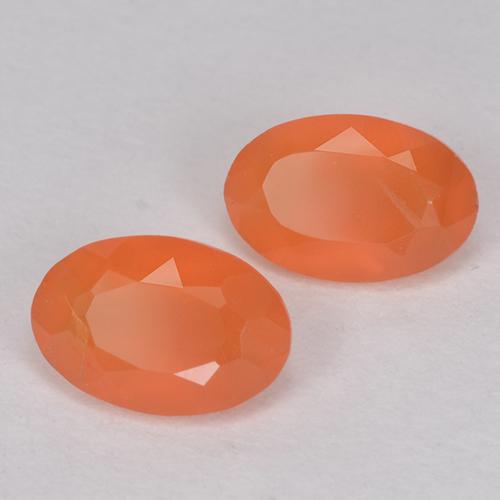 Pedras preciosas de Cornalina fogo laranja natural de 0.77 ct, Corte Oval, Translúcido