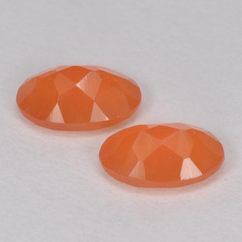 Pedras preciosas de Cornalina fogo laranja natural de 0.77 ct, Corte Oval, Translúcido