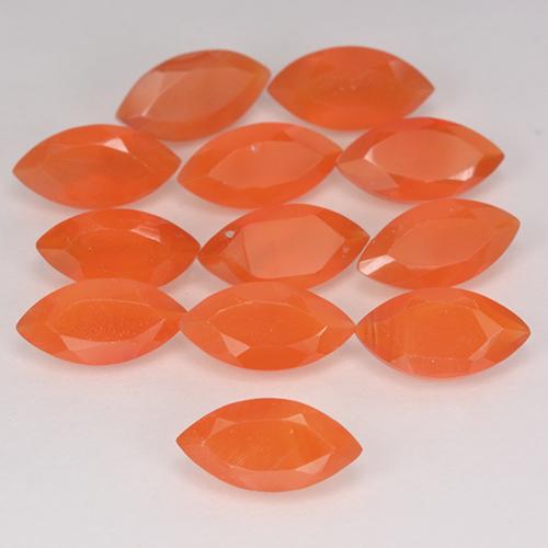 Cornalina laranja avermelhado Natural 0.50ct, Marquesa, Translúcido