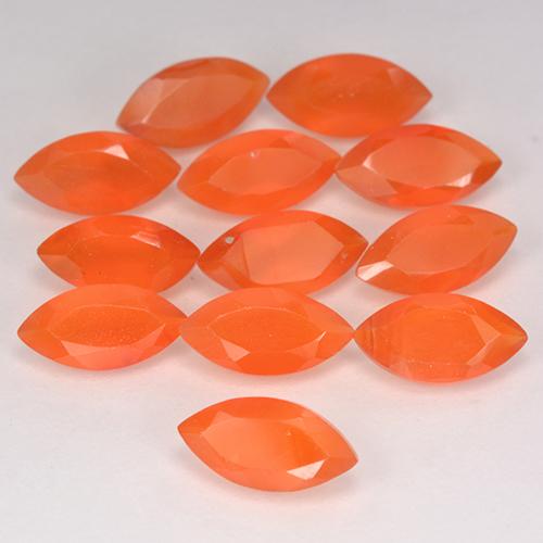 Cornalina laranja avermelhado Natural 0.50ct, Marquesa, Translúcido