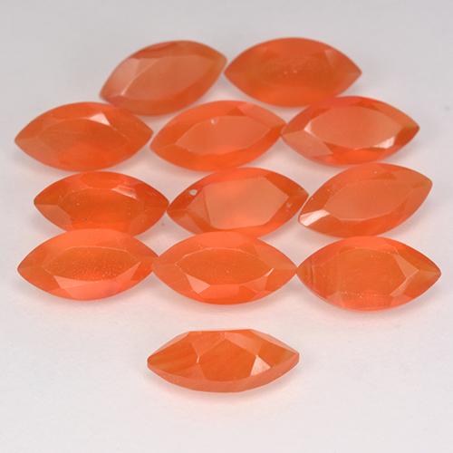 Cornalina laranja avermelhado Natural 0.50ct, Marquesa, Translúcido