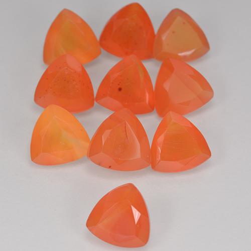 Cornalina laranja avermelhado Natural 0.77ct, Trilhão, Translúcido