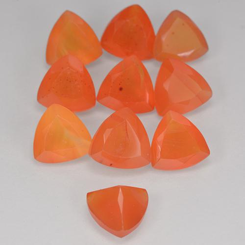 Cornalina laranja avermelhado Natural 0.77ct, Trilhão, Translúcido