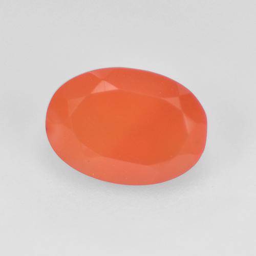 Cornalina laranja natural 0,70ct, corte oval, translúcido