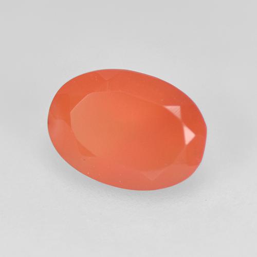 Cornalina laranja natural 0,70ct, corte oval, translúcido