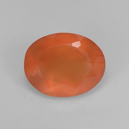 Cornalina laranja natural 1,51ct, corte oval, translúcido
