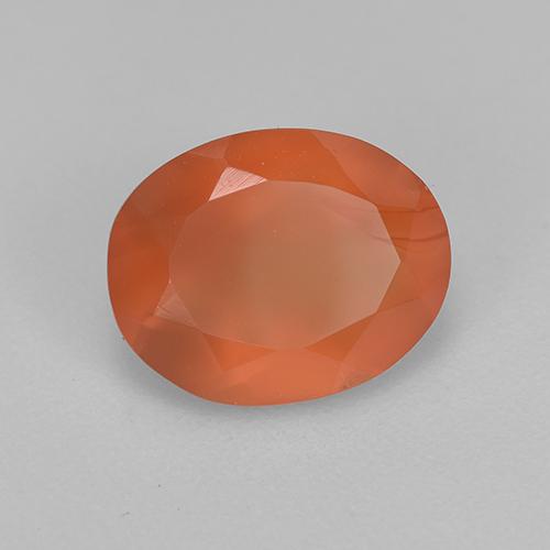 Cornalina laranja natural 1,51ct, corte oval, translúcido