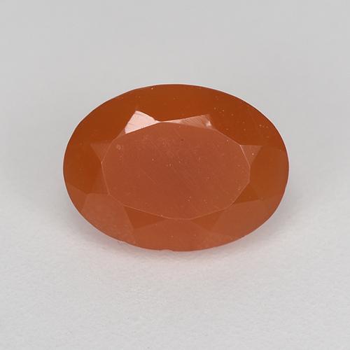 Cornalina Laranja Vermelho Natural 1,10ct, Corte Oval, Translúcido