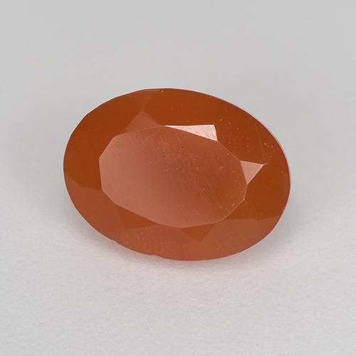 Cornalina Laranja Vermelho Natural 1,10ct, Corte Oval, Translúcido