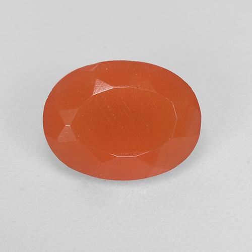 Cornalina Laranja Intenso Natural 0.90ct, Corte Oval, Translúcido