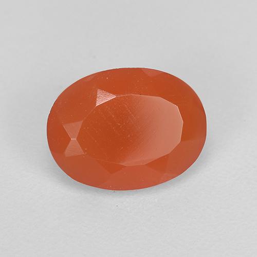 Cornalina Laranja Intenso Natural 0.90ct, Corte Oval, Translúcido