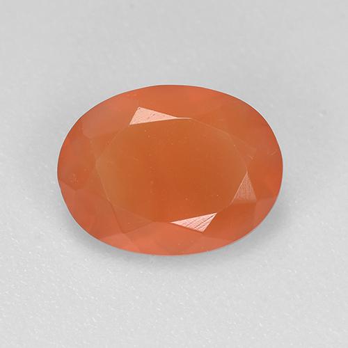 Cornalina laranja avermelhado Natural 0.96ct, Corte Oval, Translúcido