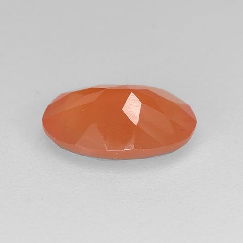 Cornalina laranja avermelhado Natural 0.96ct, Corte Oval, Translúcido