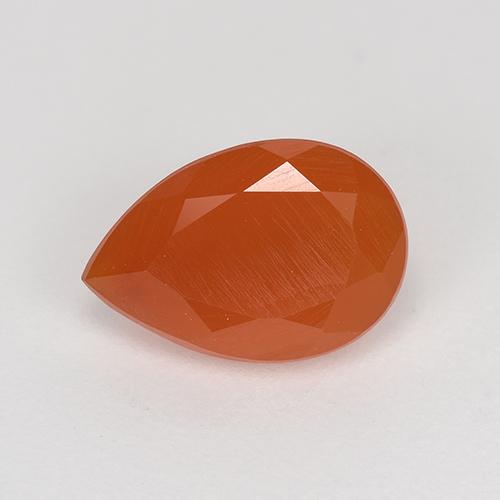 Cornalina laranja natural 1,27ct, formato de pêra, translúcido