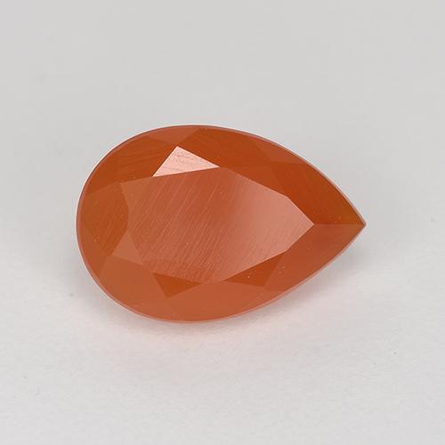 Cornalina laranja natural 1,27ct, formato de pêra, translúcido